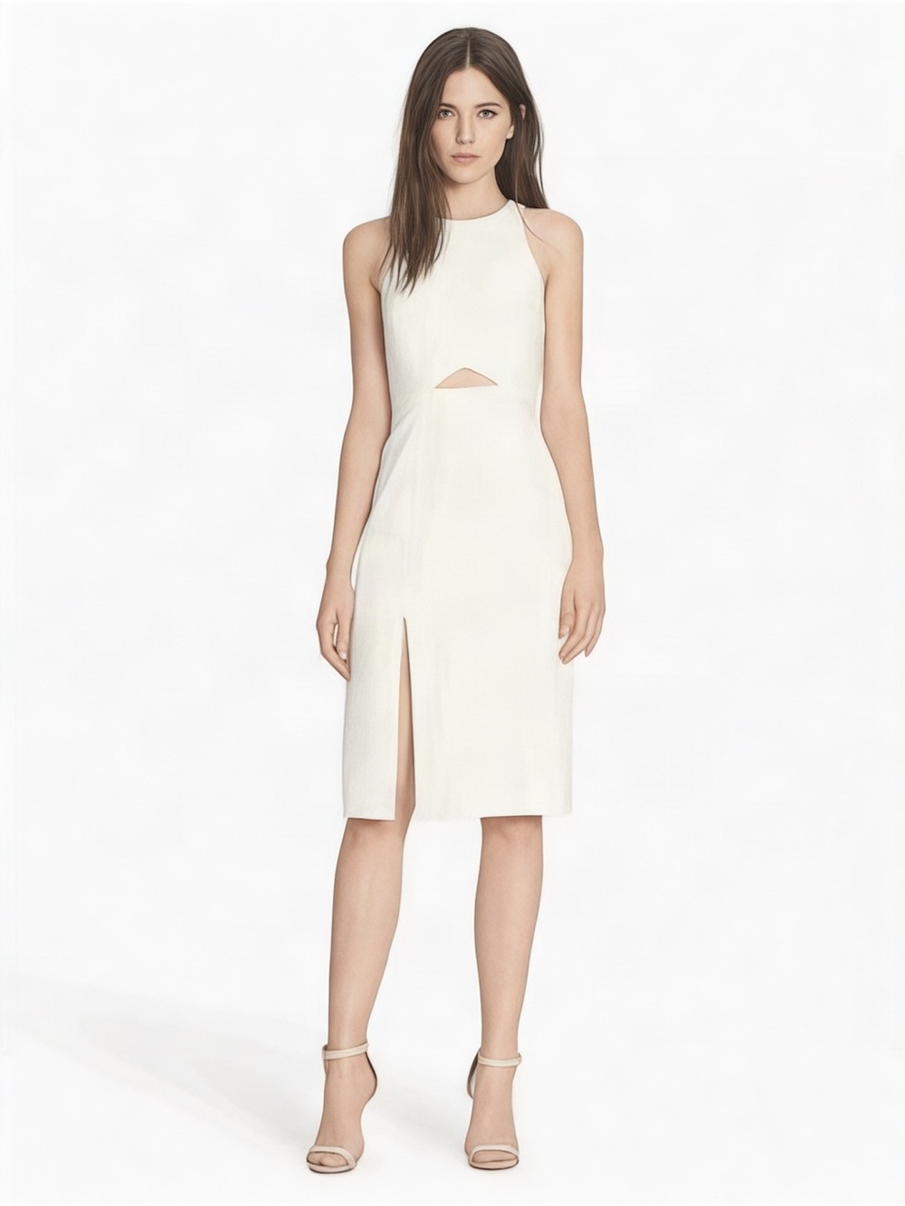$450 Halston Heritage Cutout Asymmetrical Dress Size 14 Women’s